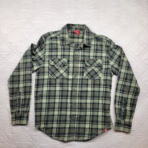 EMS Eastern Mountain Sports green plaid flannel shirt size M